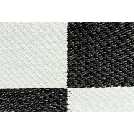 Camco OUTDOOR MAT, 6FT X 9FT, BLACK/WHITE CHECKERED 42884
